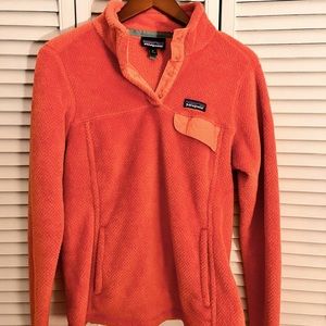Patagonia Coral Orange Snap-T Fleece Pullover